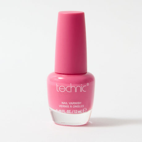 A bottle of nail varnish in the shade Candy on a white background