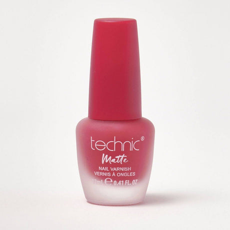 A bottle of matte nail varnish in the shade Strawberry Shortcake on a white background