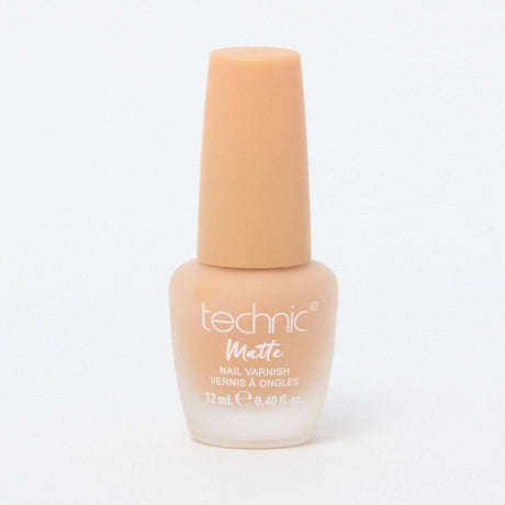 A bottle of matte nail varnish in the shade Newly Weds on a white background