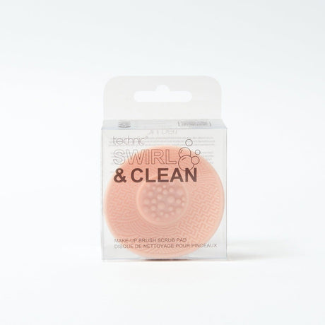 A swirl and clean brush cleaning in clear packaging in front of a white background.