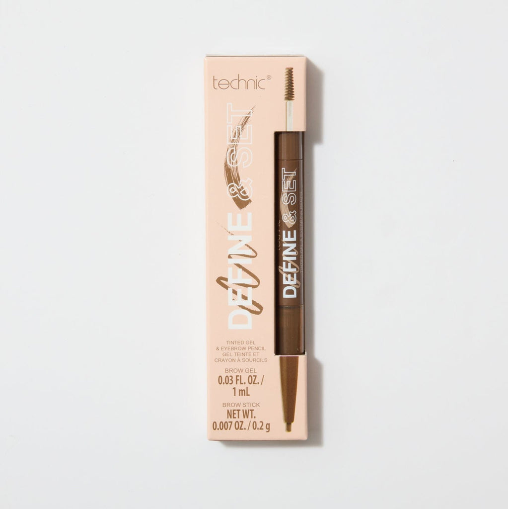 A define and set brow product in the shade Blonde on a white background. 