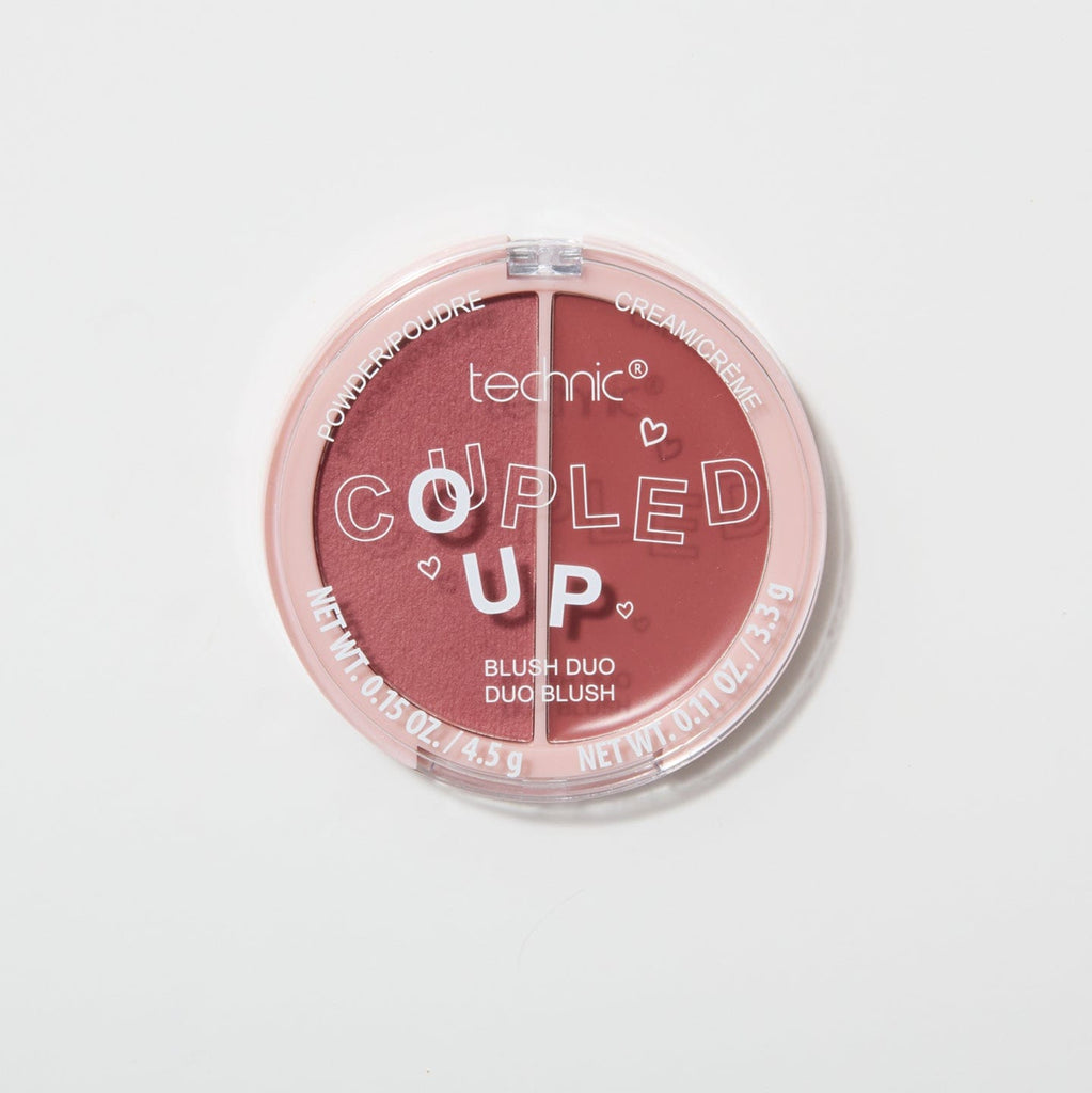 A coupled up blusher in the shade Heartfelt Hues on a white background.