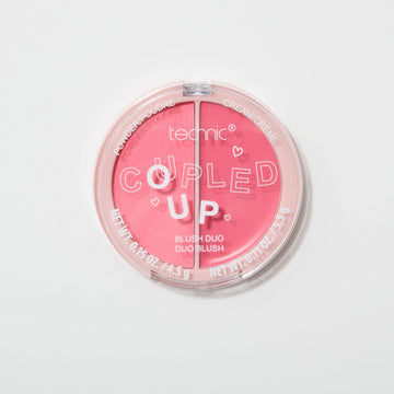 A coupled up blusher in the shade Island Romance on a white background.