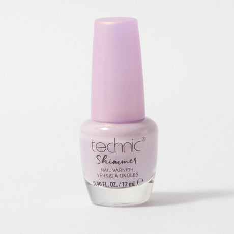 A bottle of shimmer nail varnish in the shade Moonshine on a white background