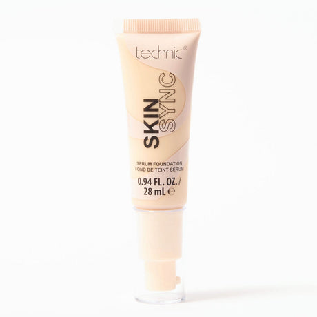Technic Skin Sync serum foundation tube in Porcelain on a white background