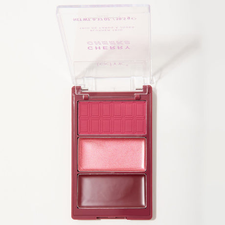 Cherry Cheeks Blusher Trio open on white background